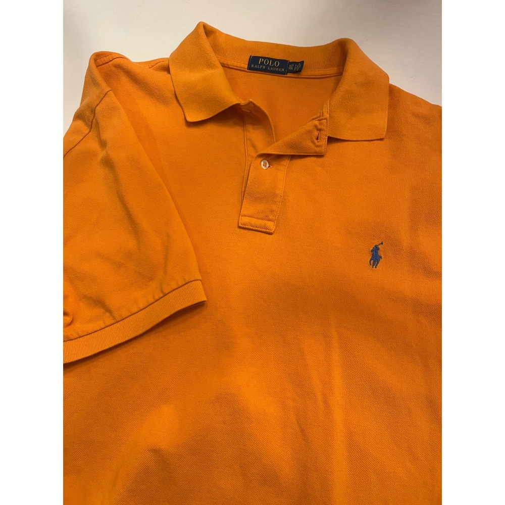Polo Ralph Lauren Mens XLT Orange Short Sleeve Cotton Pique Pony Polo Shirt
